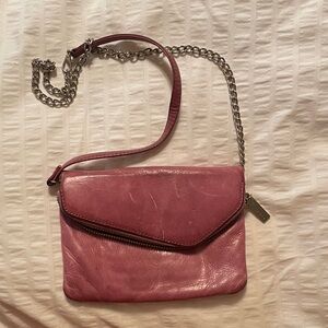 Hobo Pink Leather Crossbody Bag